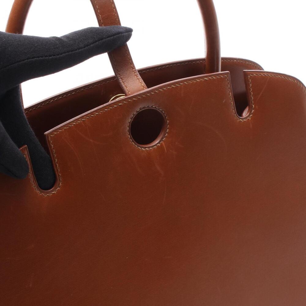 Hermes HERMES Dalvie MM Gold Handbag, Calfskin (Cowhide), Box Calf Leather, W... - Picture 6 of 10